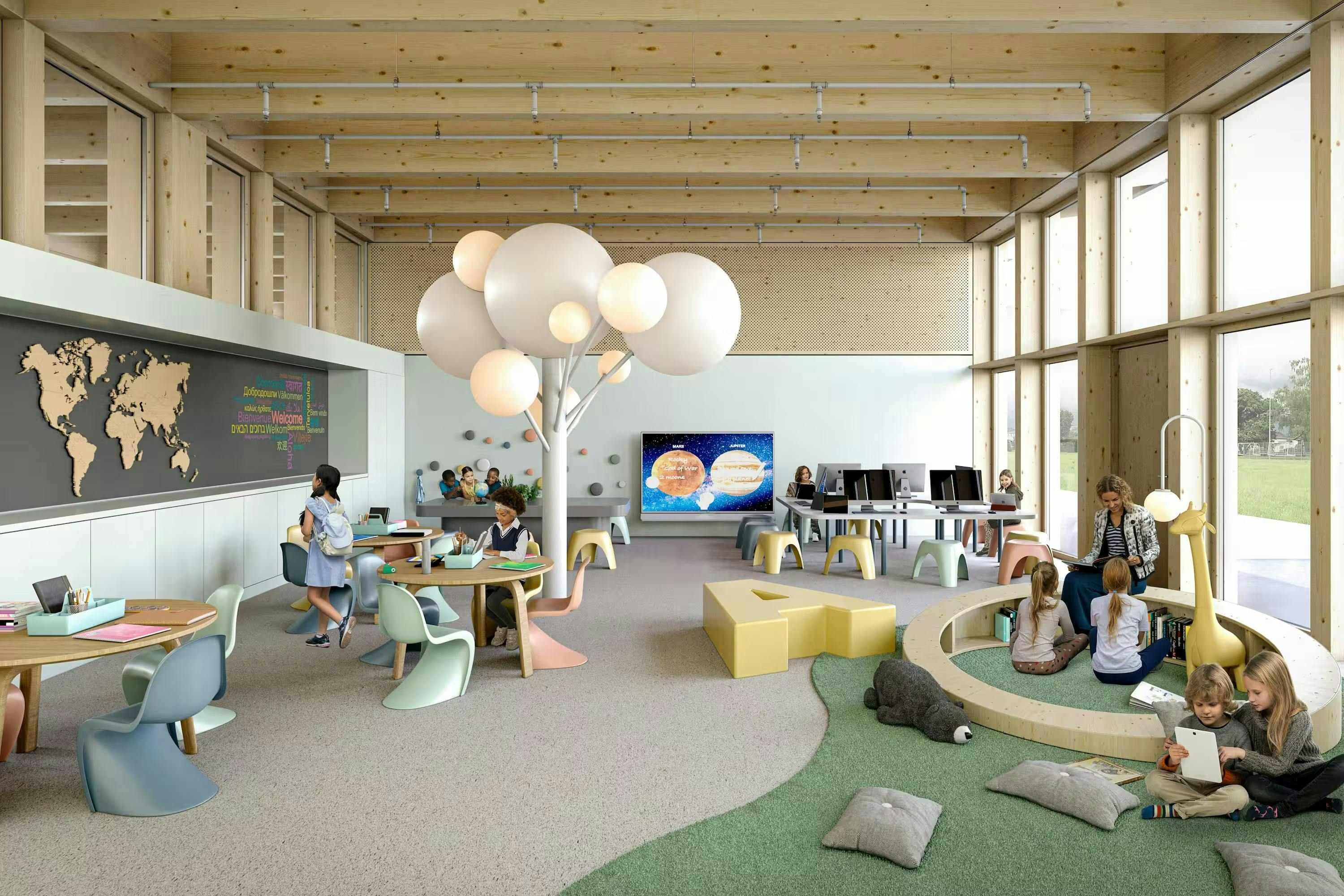 echt3D 3D-Visualisierung Portfolio Innenvisualisierung moderne Kita Kindergarten