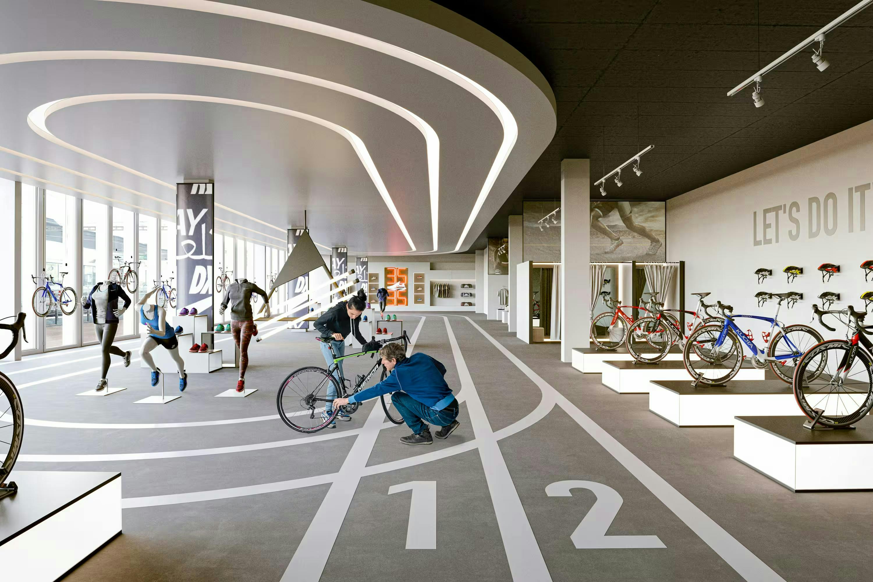 echt3D 3D-Visualisierung Portfolio Innenvisualisierung hypen Fahrradladen