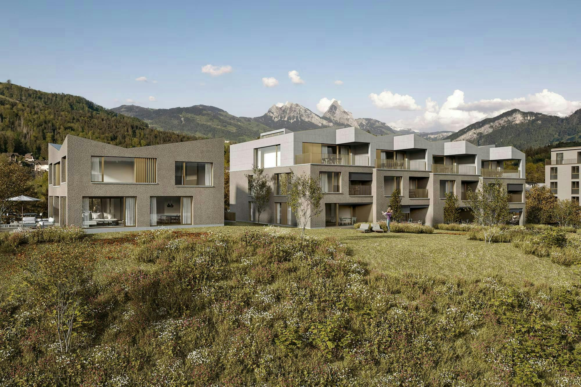 echt3D 3D-Visualisierung Portfolio hochwertige Wohnungen in Grünen